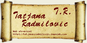 Tatjana Radmilović vizit kartica